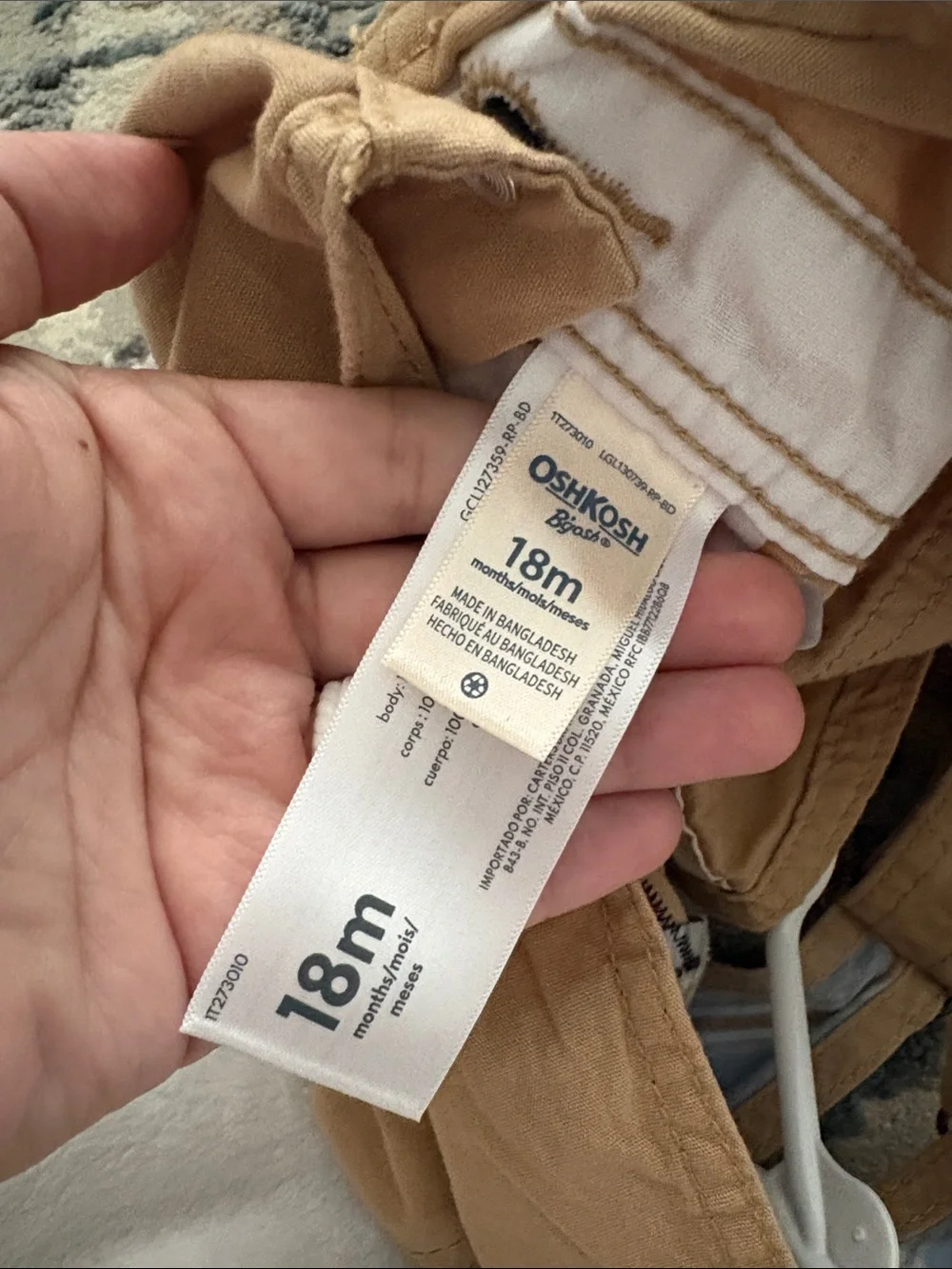 OshKosh B'gosh Tan Kids Overalls with Adjustable Straps
